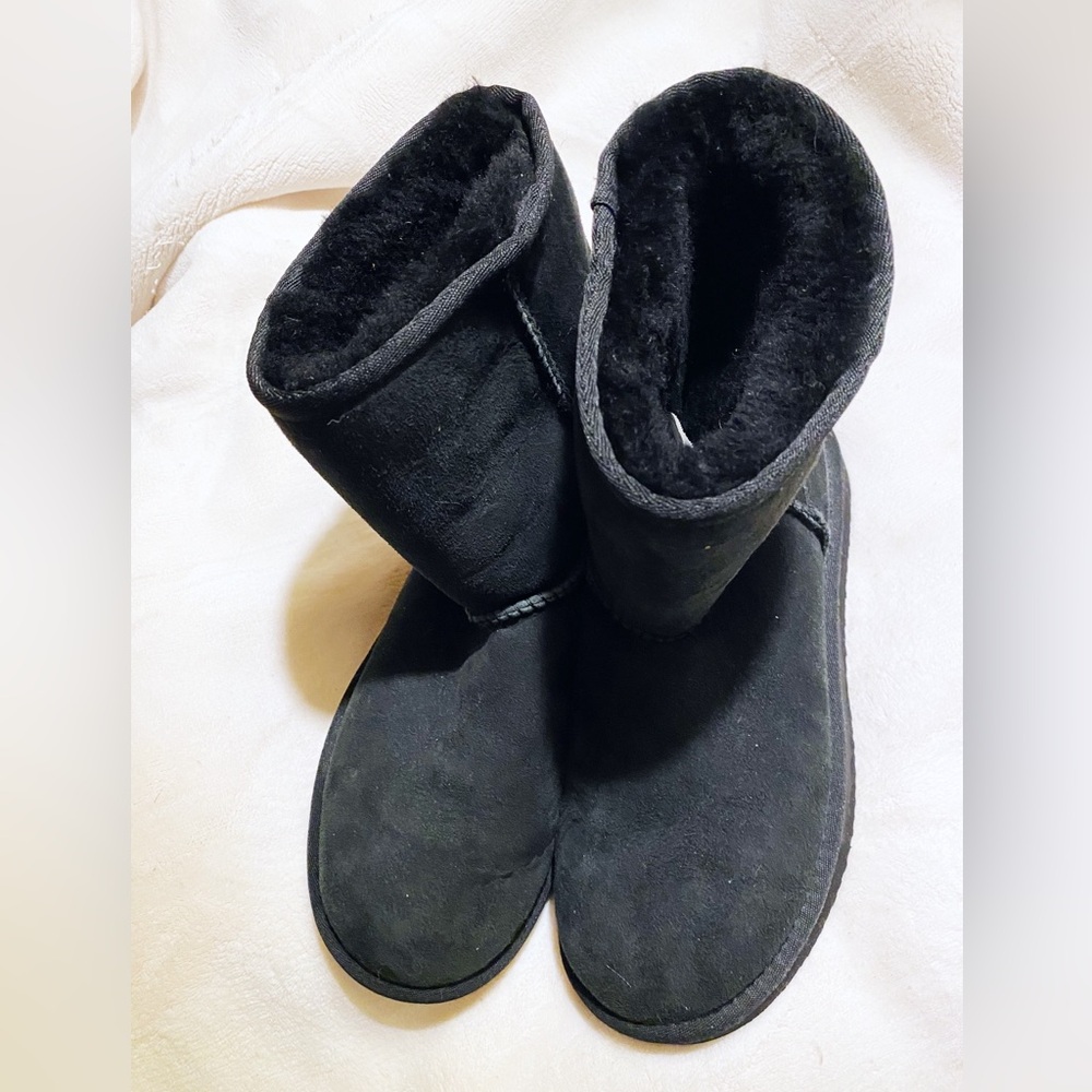 Black Suede with Faux Fur inside UGG style Boots